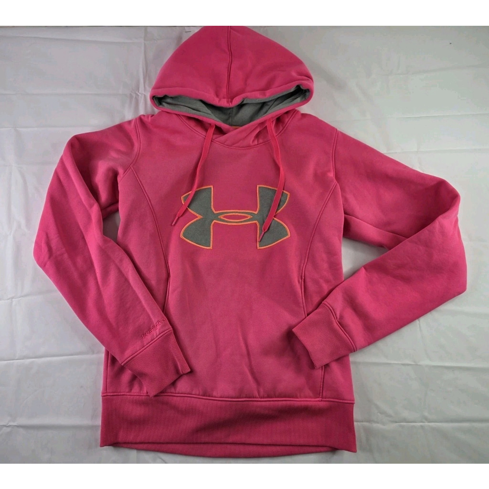 Under Armour Storm Hoodie Hooded Sweatshirt Cold Gear Hot Pink Gray Size S